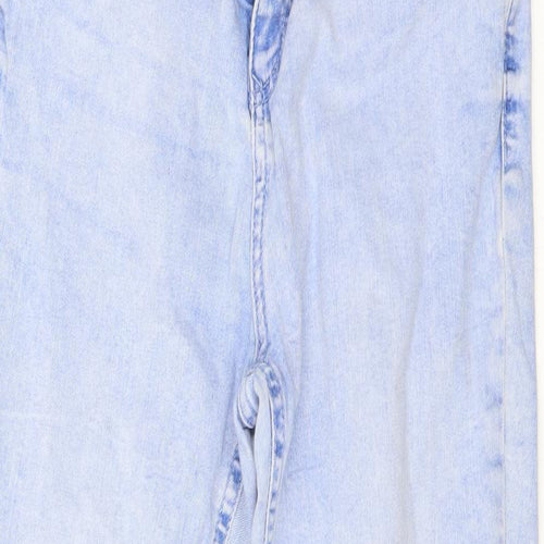 F&F Womens Blue Cotton Skinny Jeans Size 12 L26 in Regular Zip