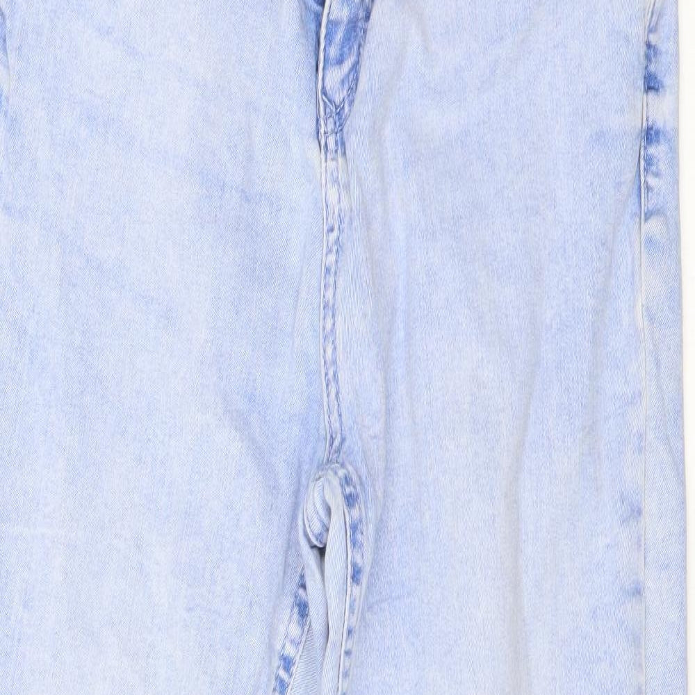 F&F Womens Blue Cotton Skinny Jeans Size 12 L26 in Regular Zip