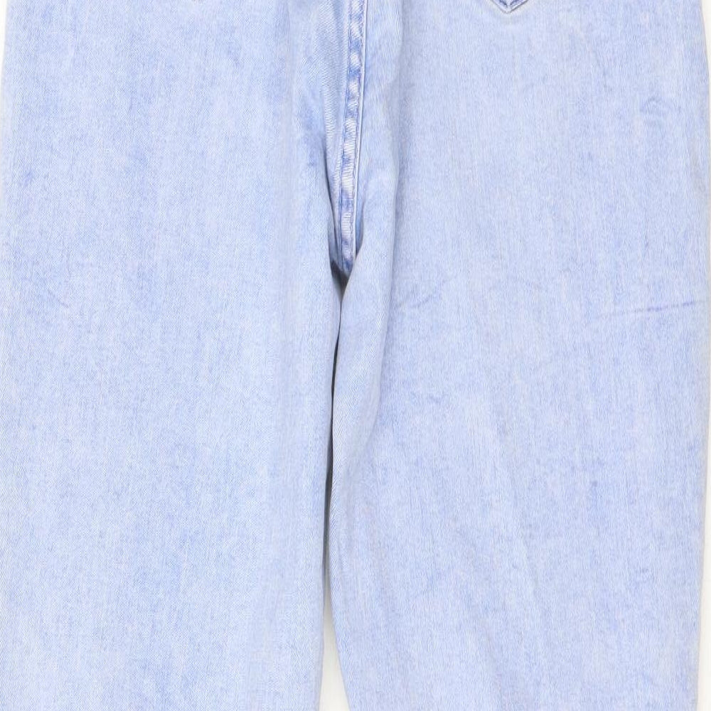 F&F Womens Blue Cotton Skinny Jeans Size 12 L26 in Regular Zip