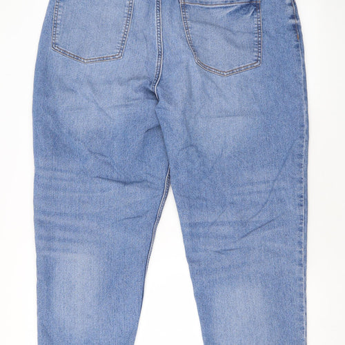 Denim & Co. Womens Blue Polyester Mom Jeans Size 18 L26 in Regular Zip
