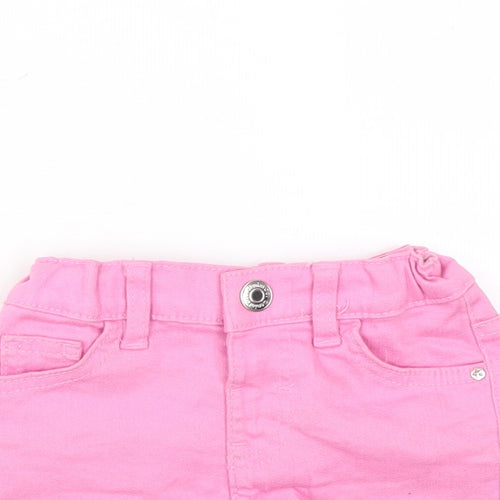 Denim & Co. Girls Pink Cotton Cut-Off Shorts Size 2-3 Years Regular Snap