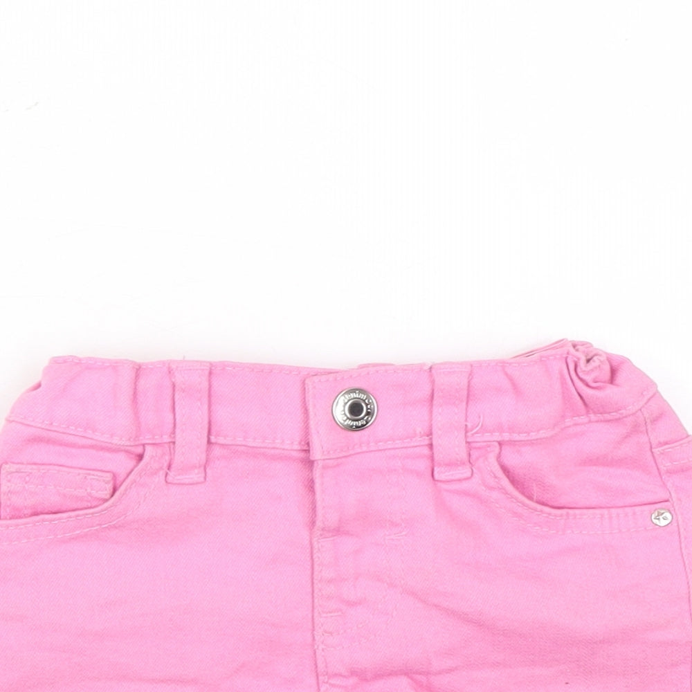 Denim & Co. Girls Pink Cotton Cut-Off Shorts Size 2-3 Years Regular Snap