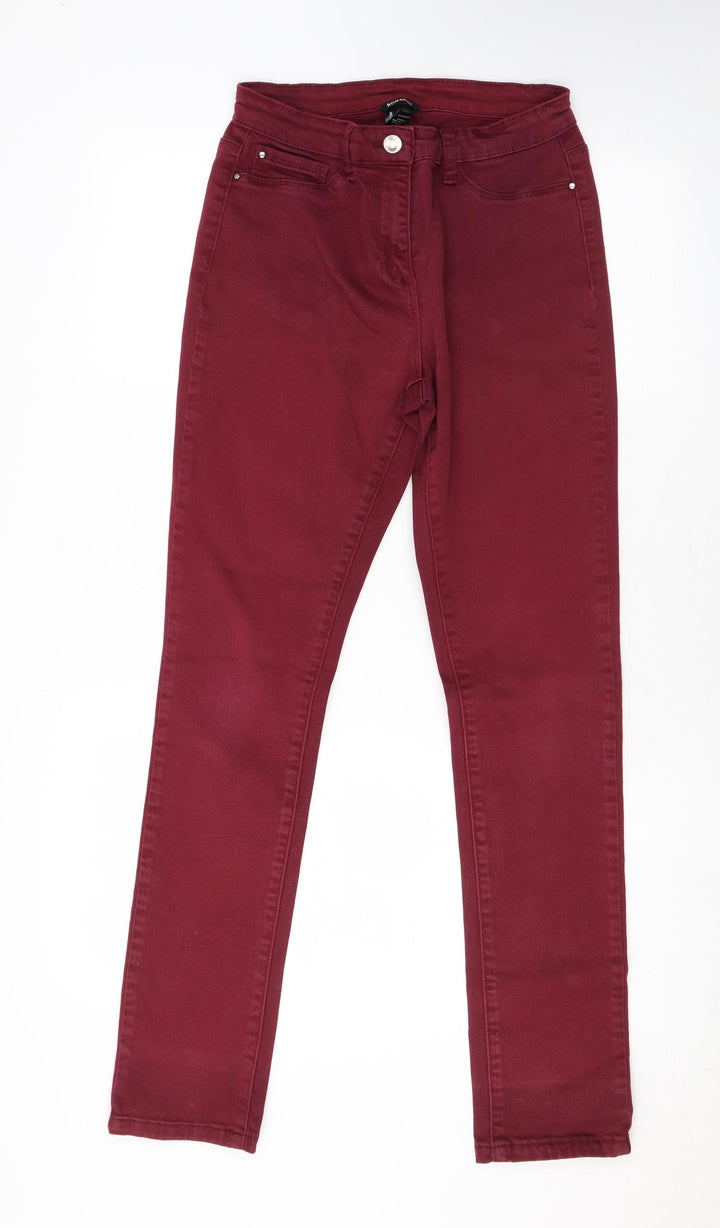 Roman Womens Red Cotton Skinny Jeans Size 10 L28 in Regular Zip