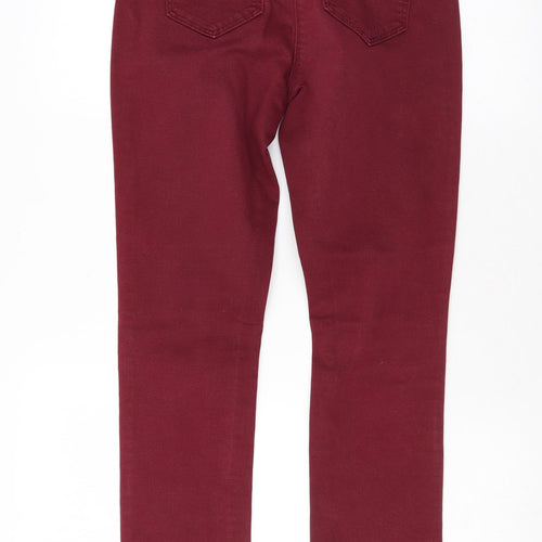 Roman Womens Red Cotton Skinny Jeans Size 10 L28 in Regular Zip