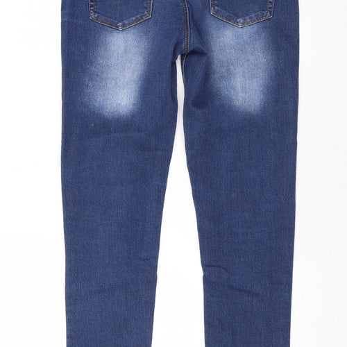 Denim & Co. Womens Blue Cotton Skinny Jeans Size 10 L28 in Regular Zip