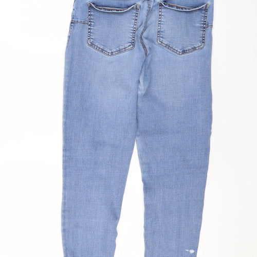 New Look Womens Blue Cotton Skinny Jeans Size 14 L27 in Regular Zip