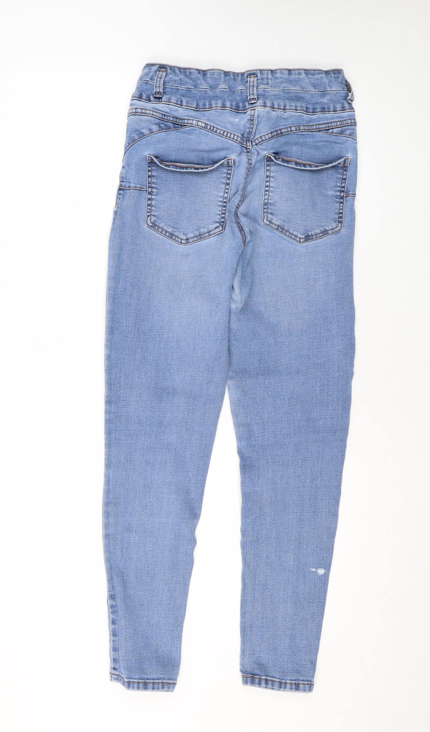 New Look Womens Blue Cotton Skinny Jeans Size 14 L27 in Regular Zip