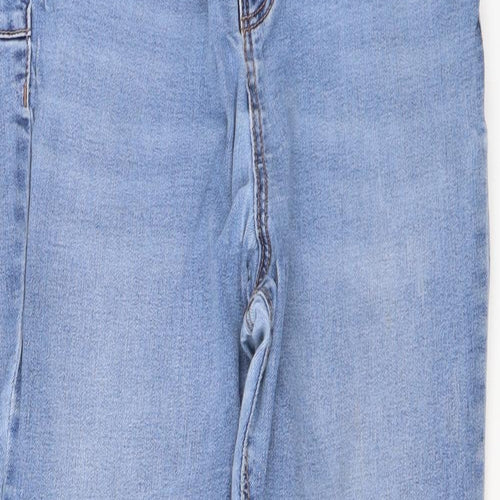 New Look Womens Blue Cotton Skinny Jeans Size 14 L27 in Regular Zip