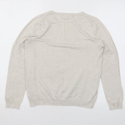 Marks and Spencer Womens Beige Round Neck Viscose Pullover Jumper Size 12