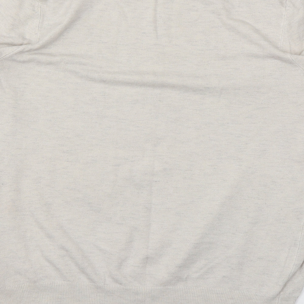 Marks and Spencer Womens Beige Round Neck Viscose Pullover Jumper Size 12