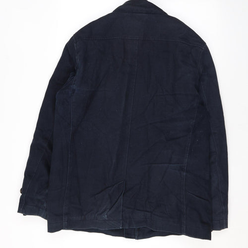 Racing Green Mens Blue Overcoat Coat Size M Zip