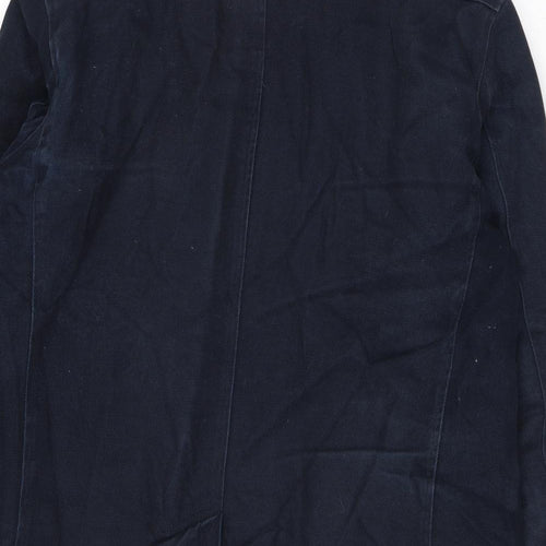 Racing Green Mens Blue Overcoat Coat Size M Zip
