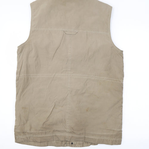 Gurteen Mens Beige Gilet Jacket Size 38 Zip