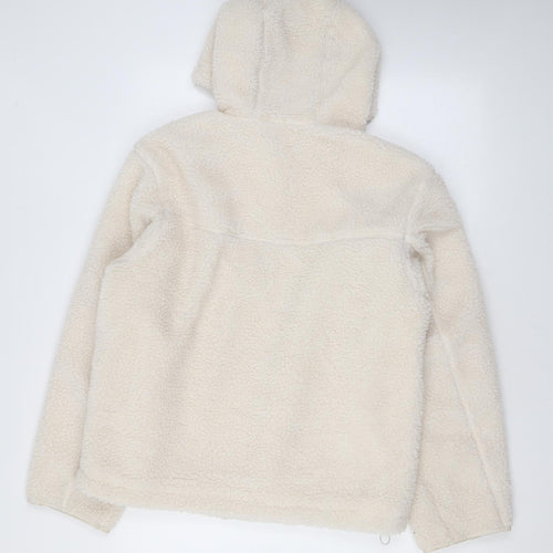 H&M Womens Ivory Jacket Size XS Zip - Sherpa