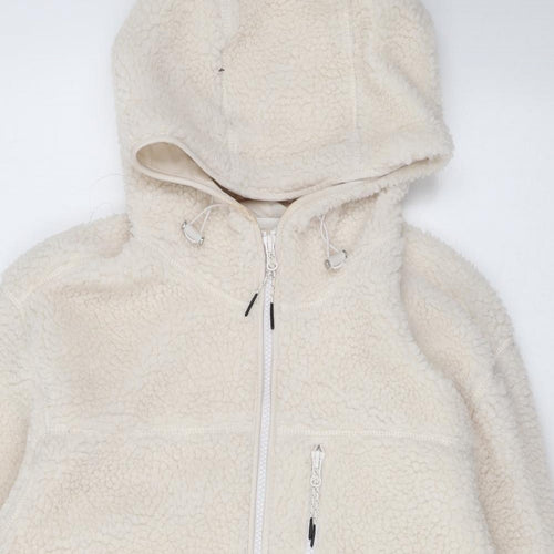 H&M Womens Ivory Jacket Size XS Zip - Sherpa