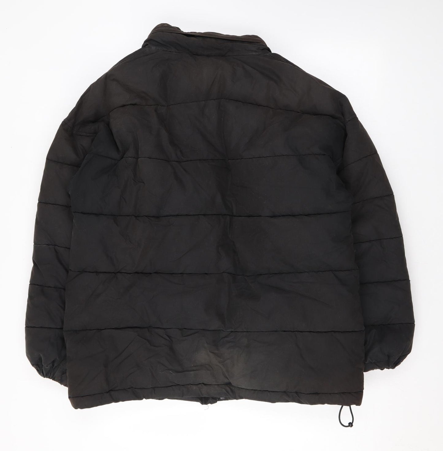 SCHOTT Mens Black Puffer Jacket Coat Size S Zip