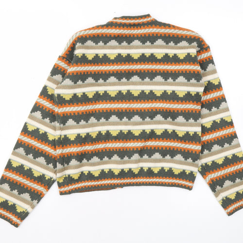 In Wear Womens Multicoloured V-Neck Geometric Acrylic Cardigan Jumper Size S