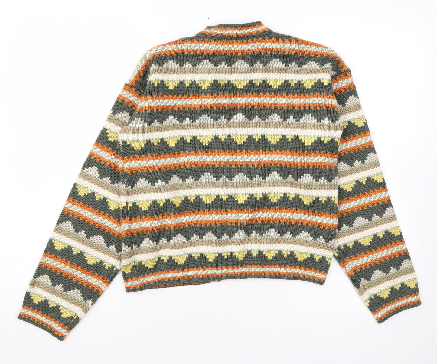 In Wear Womens Multicoloured V-Neck Geometric Acrylic Cardigan Jumper Size S