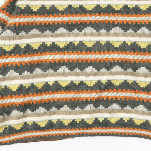In Wear Womens Multicoloured V-Neck Geometric Acrylic Cardigan Jumper Size S