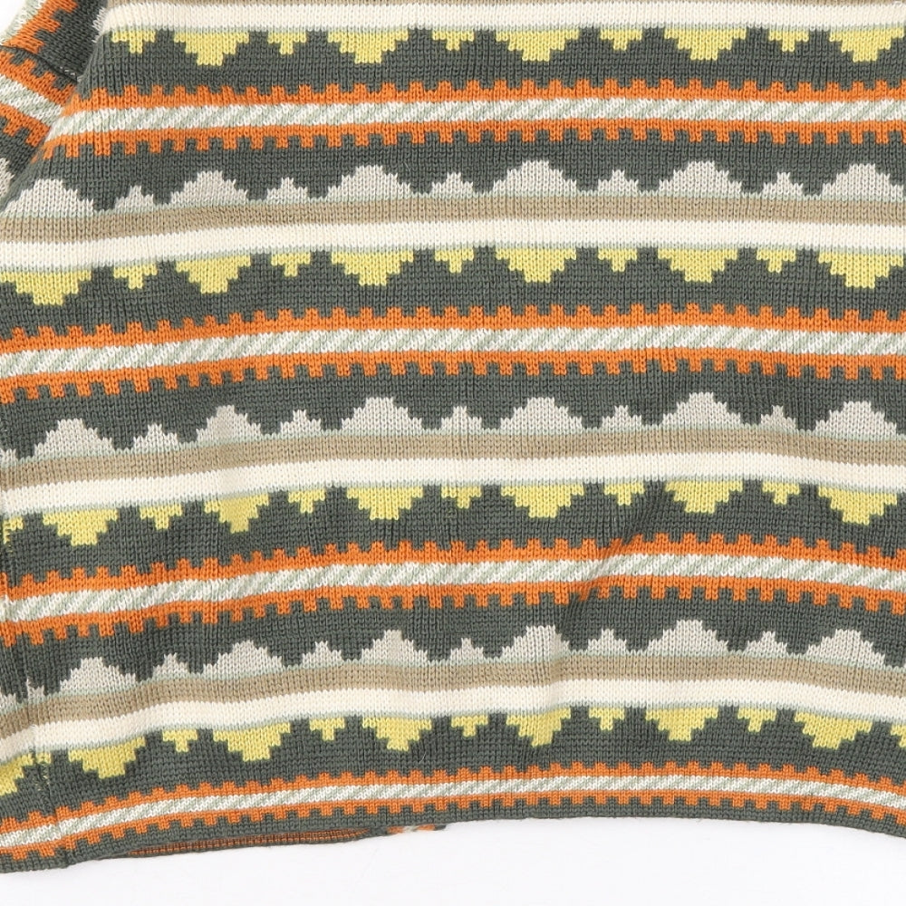 In Wear Womens Multicoloured V-Neck Geometric Acrylic Cardigan Jumper Size S