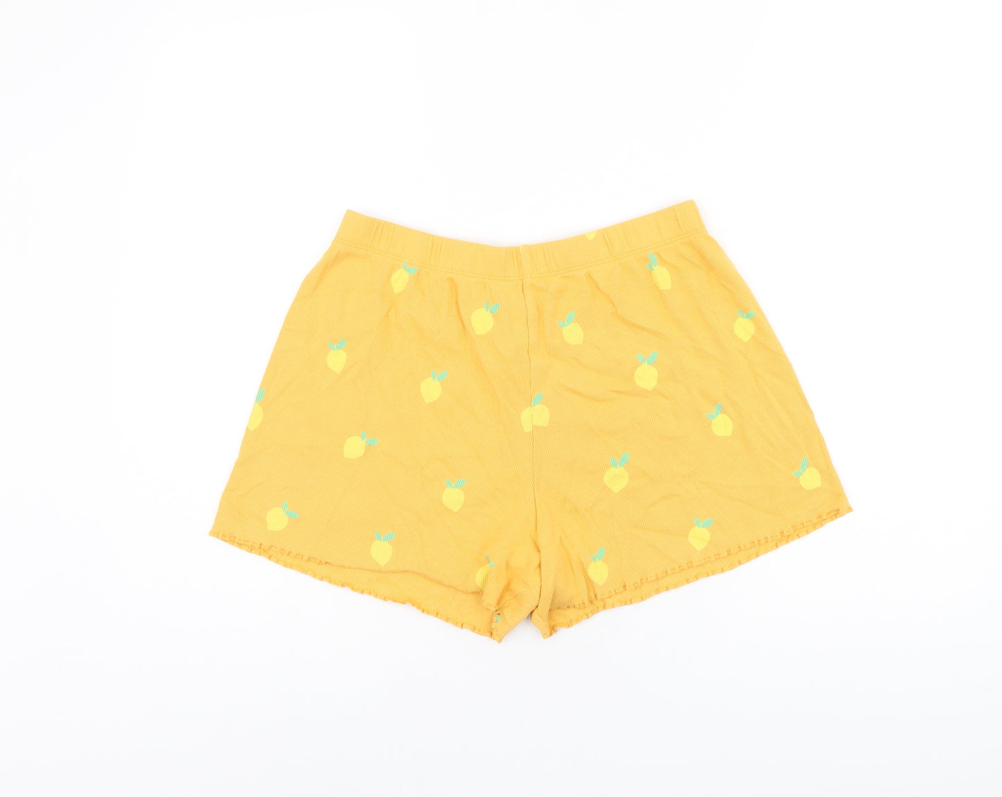 Marks and Spencer Girls Orange Geometric Cotton Sweat Shorts Size 13-14 Years Regular