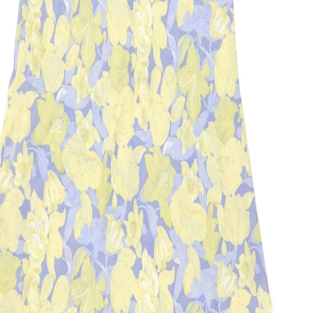 Kaleidoscope Womens Green Floral Polyester Shift Size 12 Scoop Neck Pullover - Split Hem