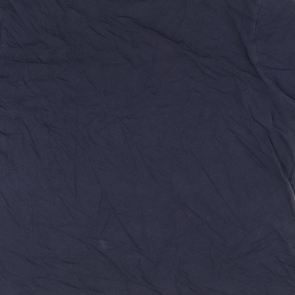 Marks and Spencer Mens Blue Cotton T-Shirt Size L Round Neck