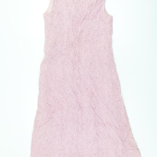 Gerry Weber Womens Pink Polka Dot Viscose Shift Size 10 Scoop Neck Zip