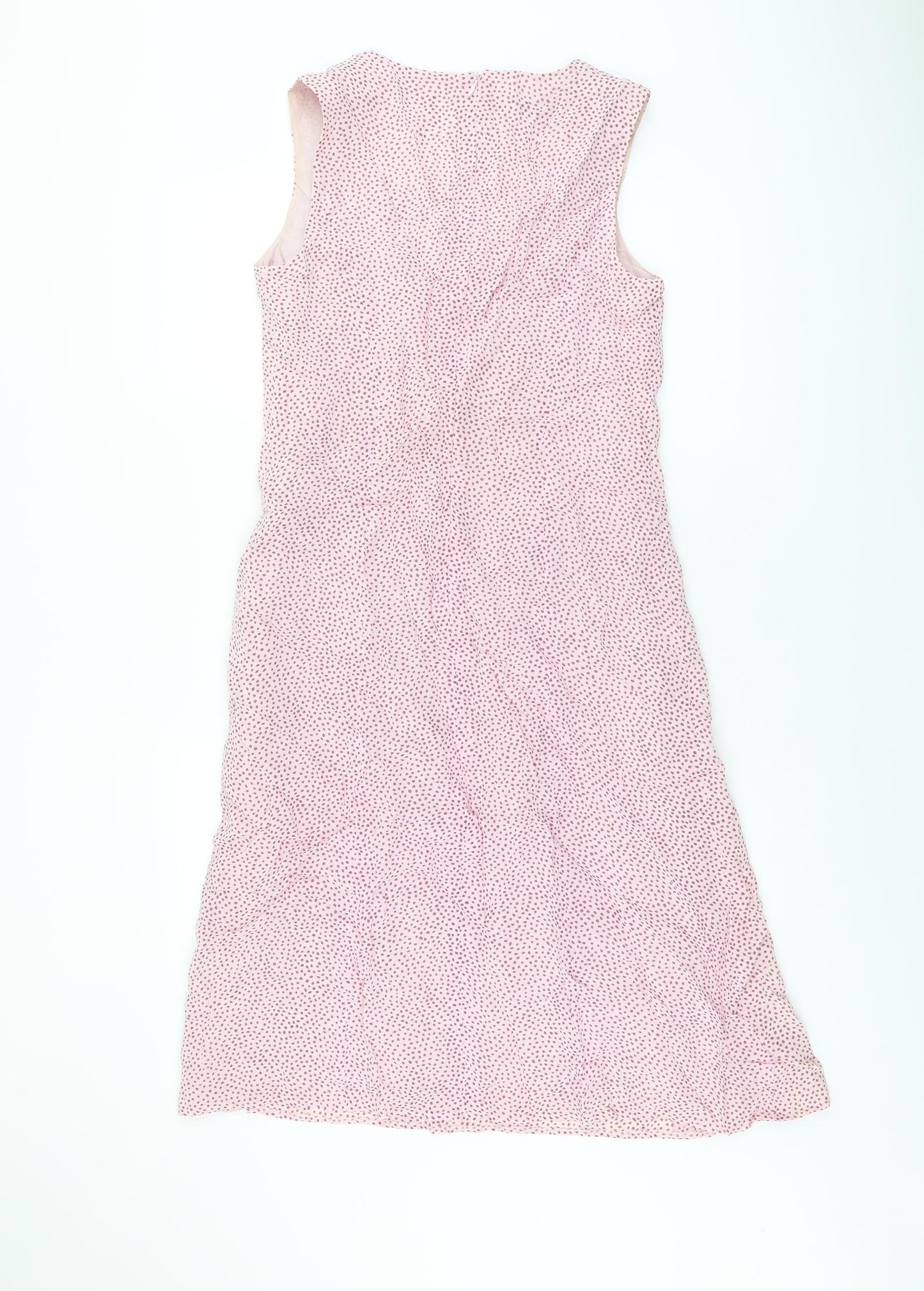 Gerry Weber Womens Pink Polka Dot Viscose Shift Size 10 Scoop Neck Zip