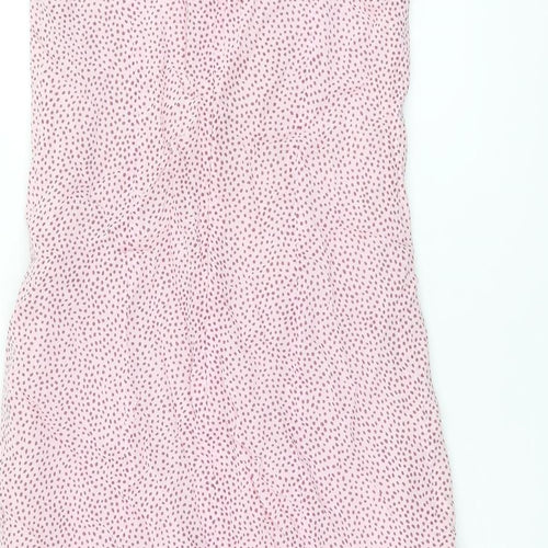 Gerry Weber Womens Pink Polka Dot Viscose Shift Size 10 Scoop Neck Zip