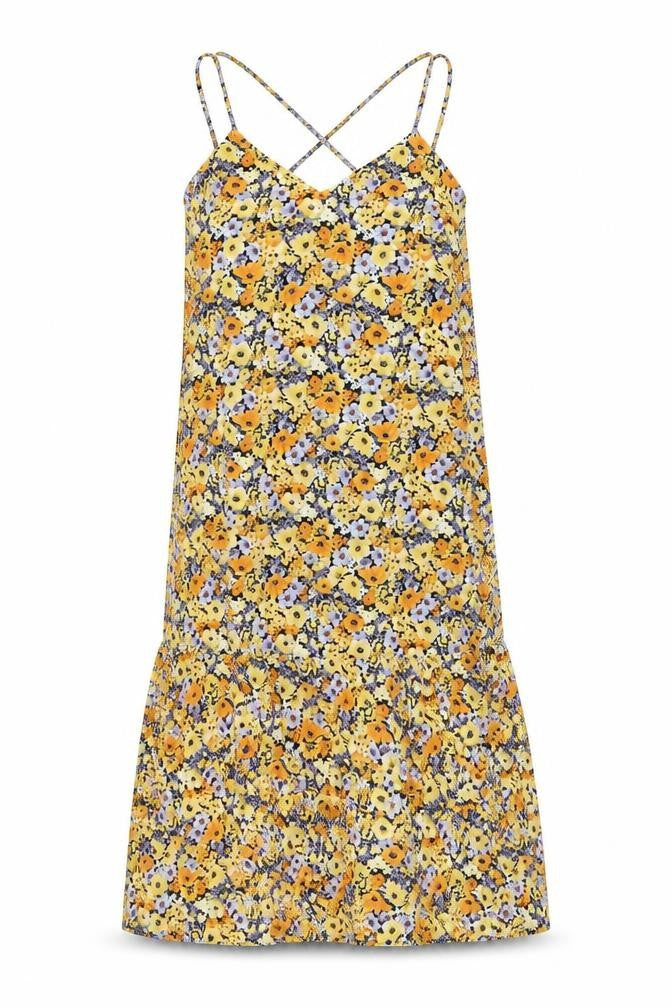 Front view of H&M women’s black floral polyester shift, size S, v-neck pullover