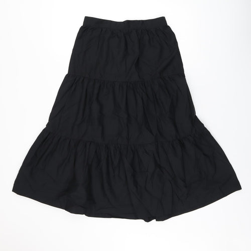 H&M Womens Black Polyester Swing Skirt Size 10