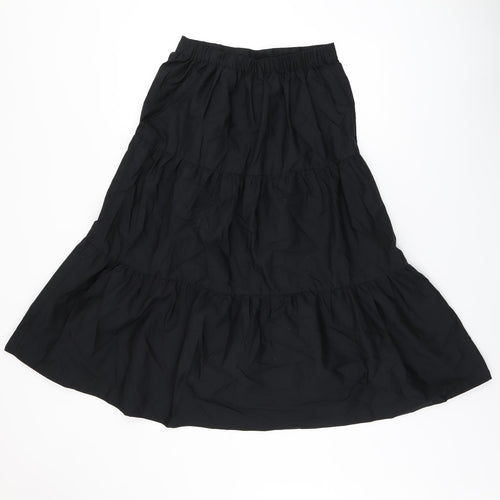 H&M Womens Black Polyester Swing Skirt Size 10