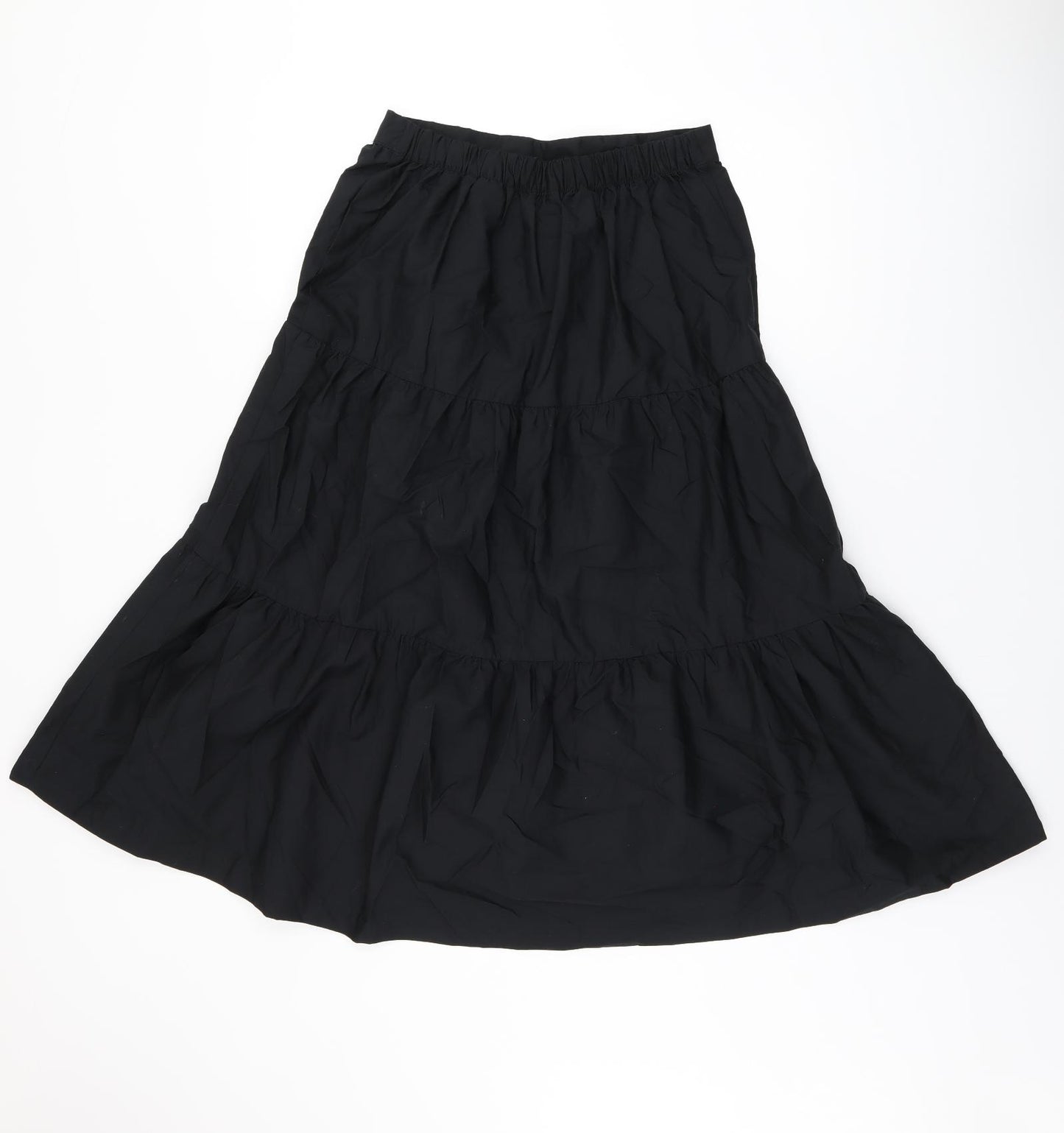 H&M Womens Black Polyester Swing Skirt Size 10