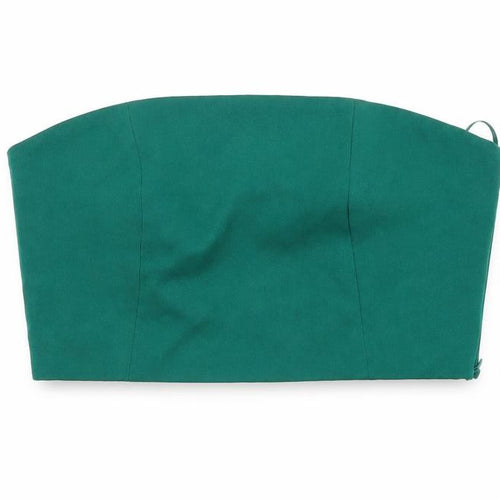 Pull&Bear Womens Green Polyester Basic T-Shirt Size M Off the Shoulder