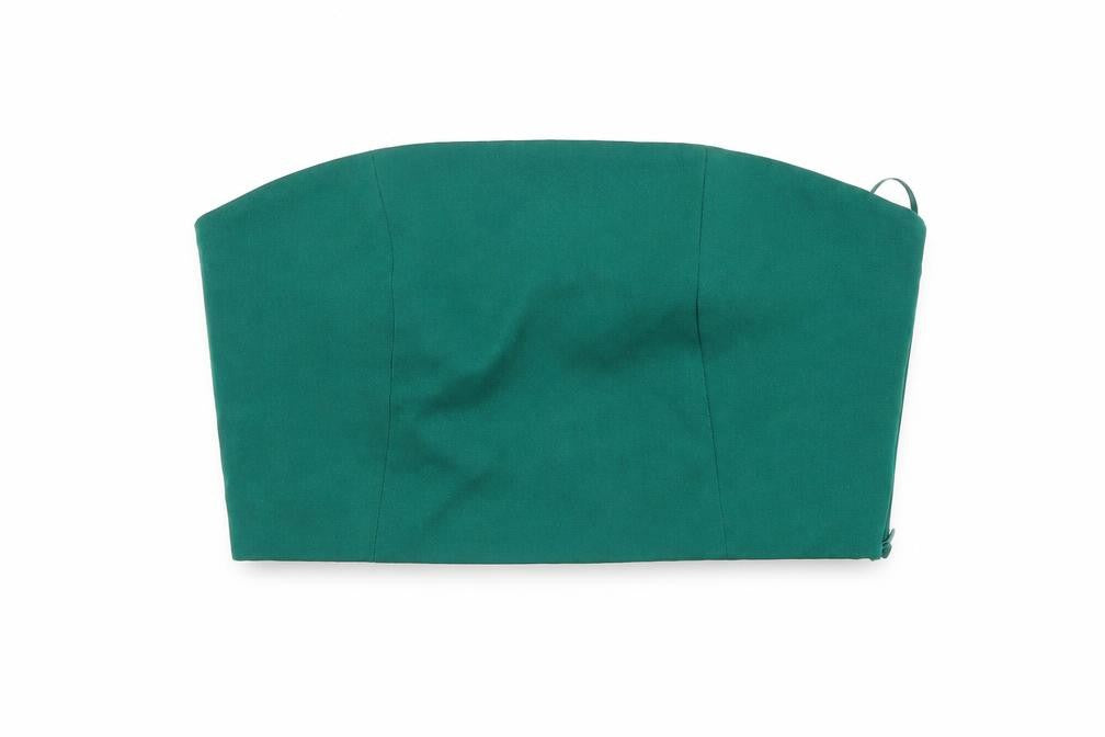 Pull&Bear Womens Green Polyester Basic T-Shirt Size M Off the Shoulder