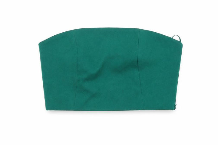 Pull&Bear Womens Green Polyester Basic T-Shirt Size M Off the Shoulder