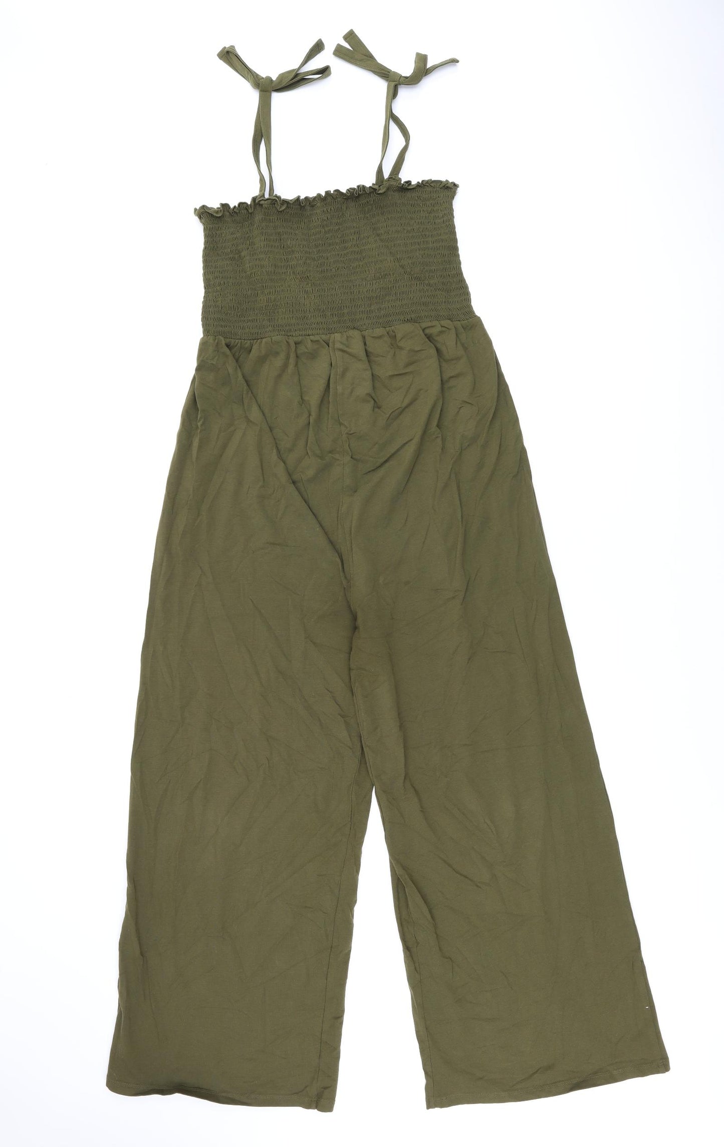 New Look Womens Green Cotton Jumpsuit One-Piece Size 12 L27 in Pullover
