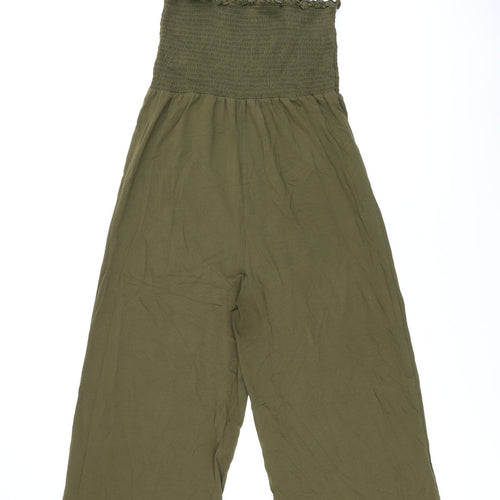 New Look Womens Green Cotton Jumpsuit One-Piece Size 12 L27 in Pullover
