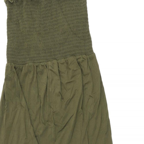 New Look Womens Green Cotton Jumpsuit One-Piece Size 12 L27 in Pullover