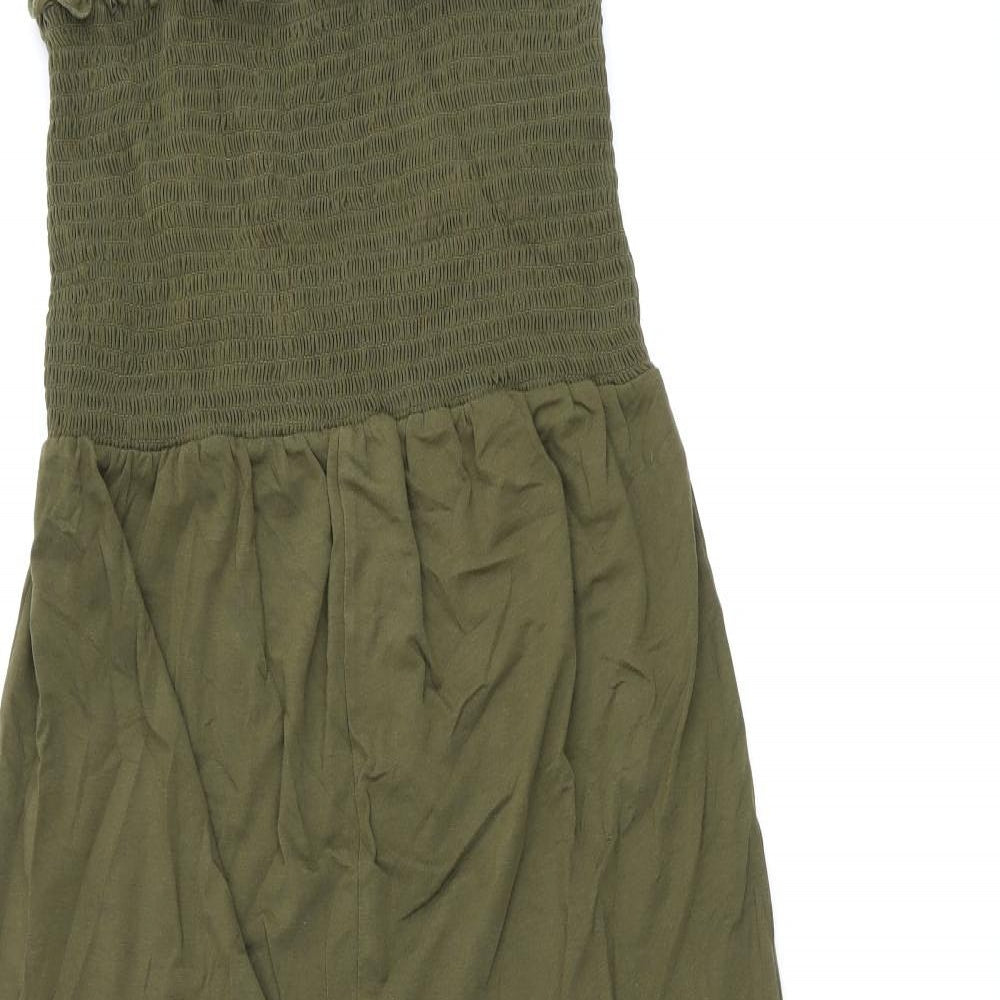 New Look Womens Green Cotton Jumpsuit One-Piece Size 12 L27 in Pullover