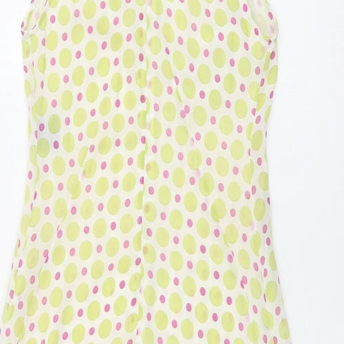 Saba Womens White Polka Dot Polyester Shift Size 6 Halter Zip