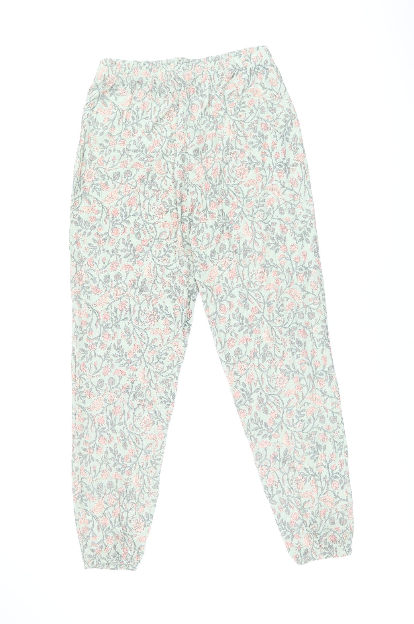 Womens Secret Womens Green Floral Cotton Top Pyjama Pants Size XL
