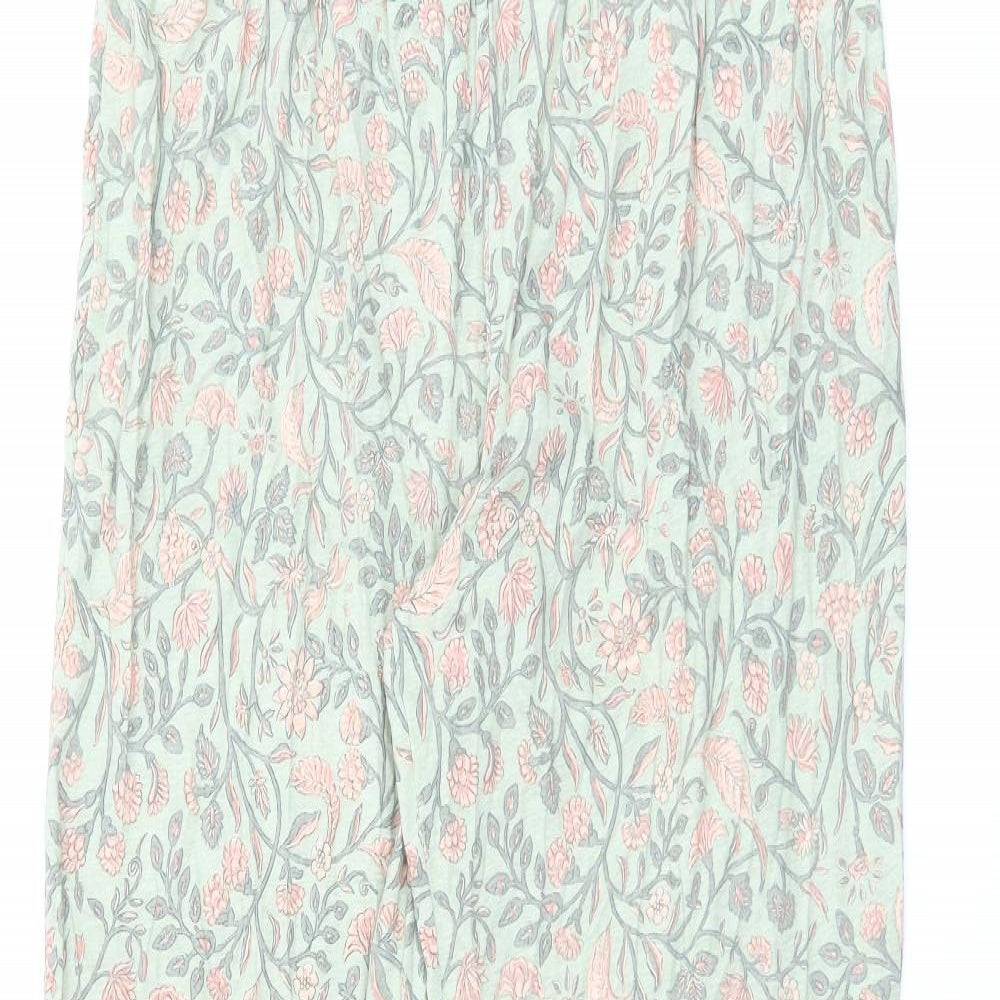Womens Secret Womens Green Floral Cotton Top Pyjama Pants Size XL