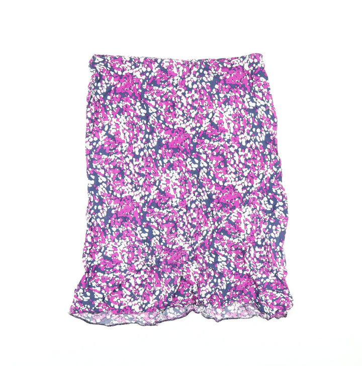 Bm Collection Womens Purple Geometric Viscose Flare Skirt Size 16
