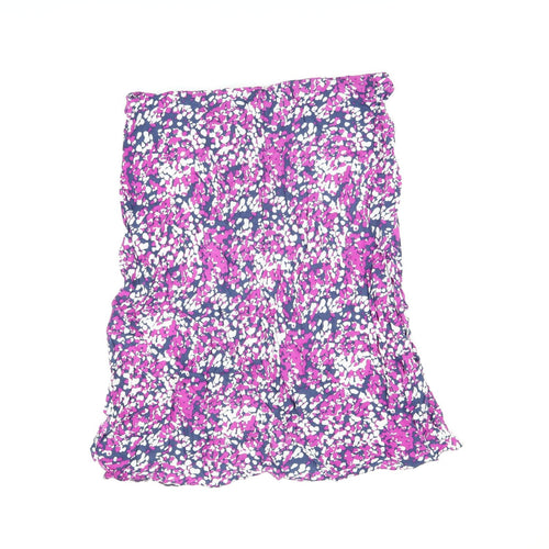 Bm Collection Womens Purple Geometric Viscose Flare Skirt Size 16