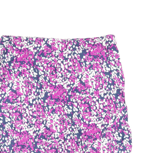 Bm Collection Womens Purple Geometric Viscose Flare Skirt Size 16