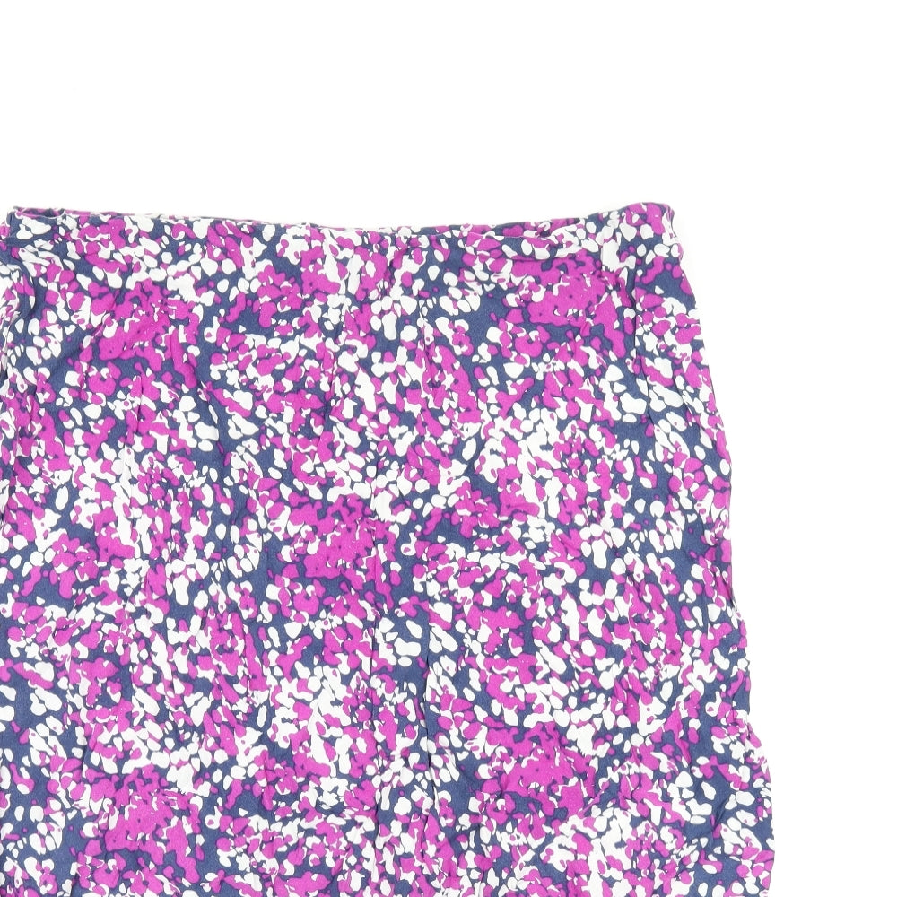 Bm Collection Womens Purple Geometric Viscose Flare Skirt Size 16