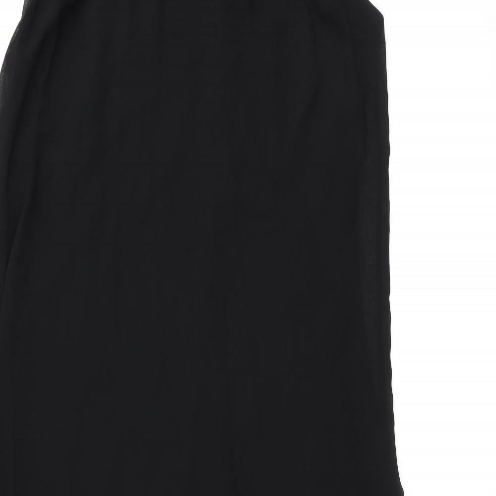 Boohoo Womens Black Polyester Shift Size 10 Round Neck Pullover