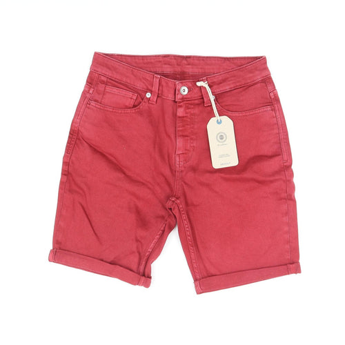 Us Group Mens Red Polyester Bermuda Shorts Size 32 in L8 in Regular Zip